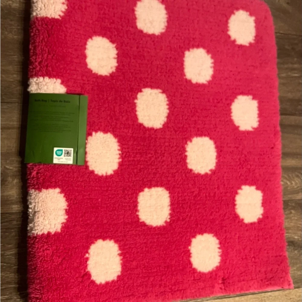 Kate Spade New York Pink & White Dots Bath Rug 20x32in